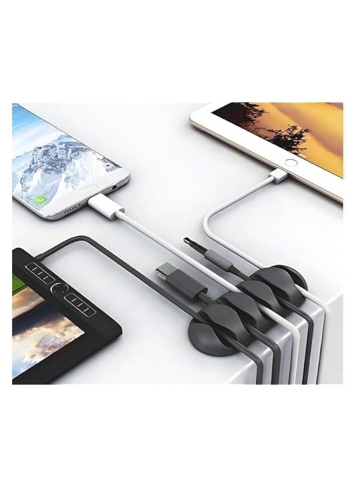 erorex Cable Clips, 16 Pack Black Self Adhesive Cord Holder, Ideal Cable Management Cord Organizer Wire Keeper for Desk, Nightstand, Phone Charger, Computer, Home, Office, Car - Image 3