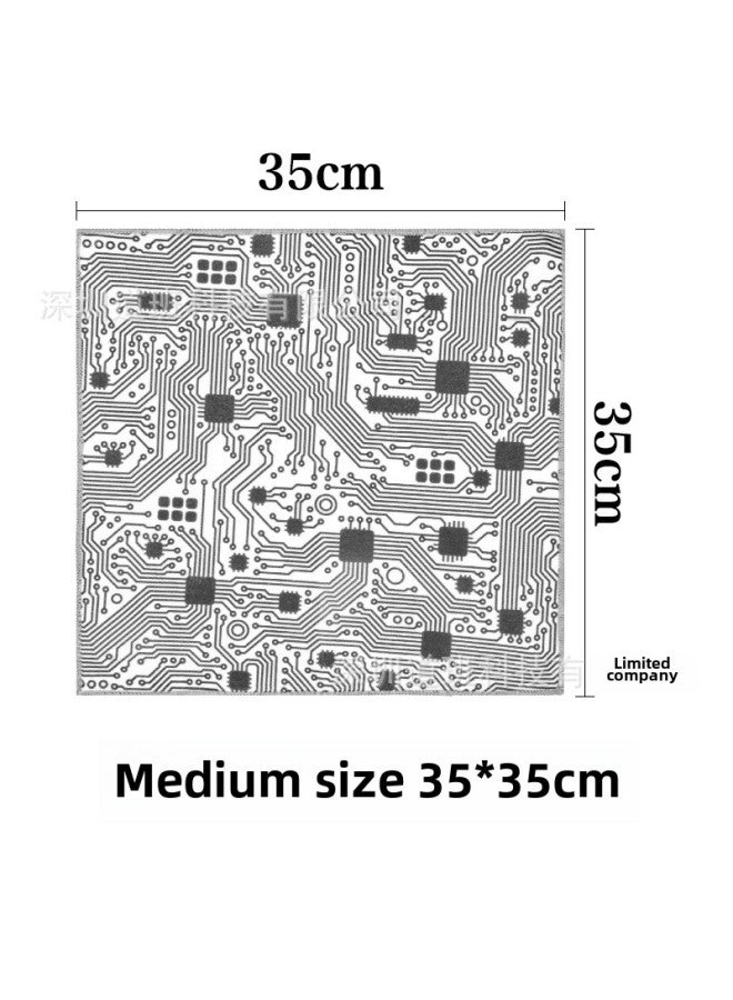 Camera Storage Liner Cloth 100% Off Cloth Suitable For Canon Sony Fuji Nikon Lens Cloth Photography Self-Adhesive Magic Cloth-Color:100% Off Cloth Circuit White 35*35 Medium Size - Image 1