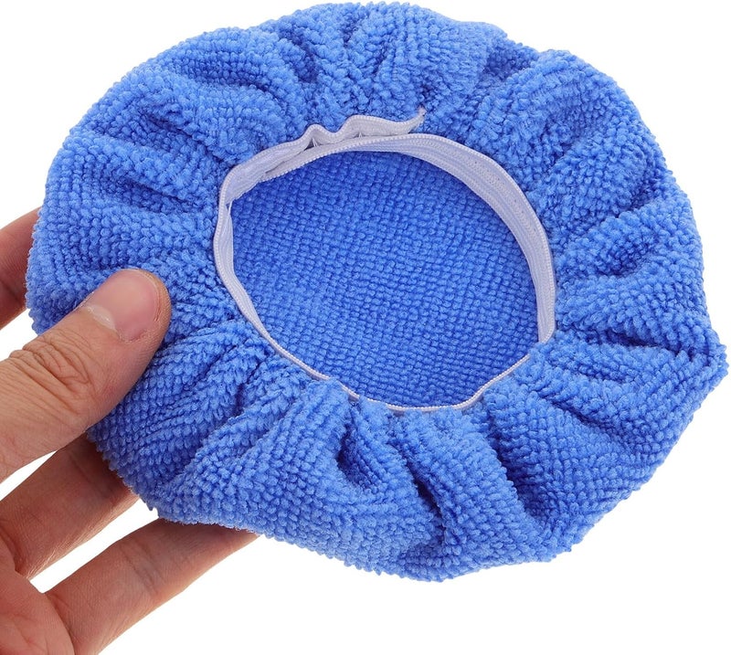 Garneck 24pcs Vehicle Polishing Pad Covers Car Buffer Bonnet Pads 5-6 Inch Blue Microfiber Buffing Bonnet for Auto Waxing and Detailing Car Care Tool - Image 4