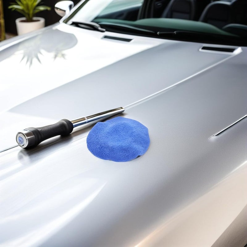 Garneck 24pcs Vehicle Polishing Pad Covers Car Buffer Bonnet Pads 5-6 Inch Blue Microfiber Buffing Bonnet for Auto Waxing and Detailing Car Care Tool - Image 5