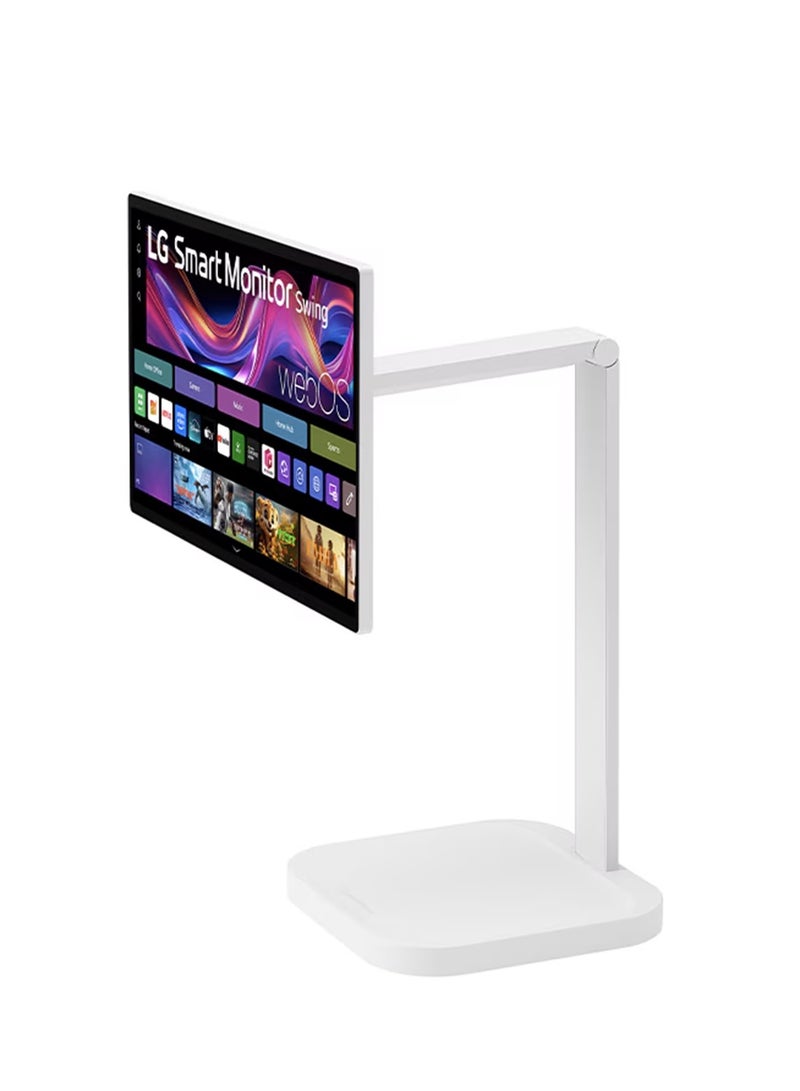 LG 31.5 inch 4K UHD IPS Smart Monitor Swing with touchscreen, featuring a unique movable stand and webOS system, Rolling stand with a hidden adapter, Build in Speakers USB-C, AirPlay 2 + Screen Share + Bluetooth, 32U889SA-W White - Image 4