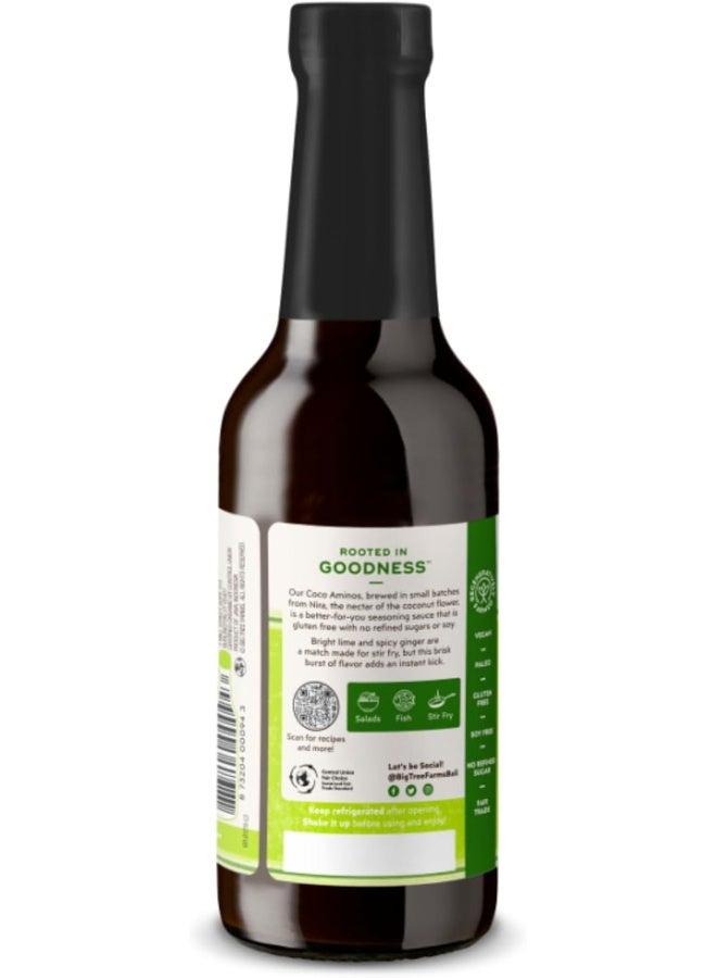 Big Tree Farms Organic Coco Aminos - Liquid Coconut Aminos, Soy-Free Sauce, Low Sodium, Soy Alternative, Gluten Free, Kosher, Marinade & Sauce, Non-GMO - Gingery Lime, 10 Fl Oz (Pack of 1) - Image 4