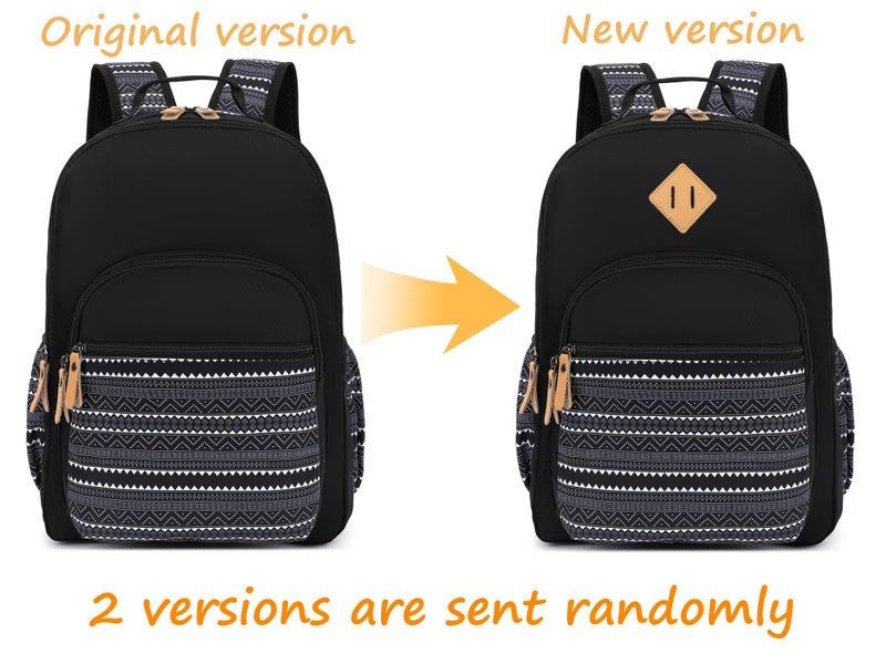 Leaper Travel Backpack for Women Laptop Backpack for Men Water-resistant School Backpack for Girls Kids Boys Back Pack Casual Daypack Satchel Geometric Black - Image 3