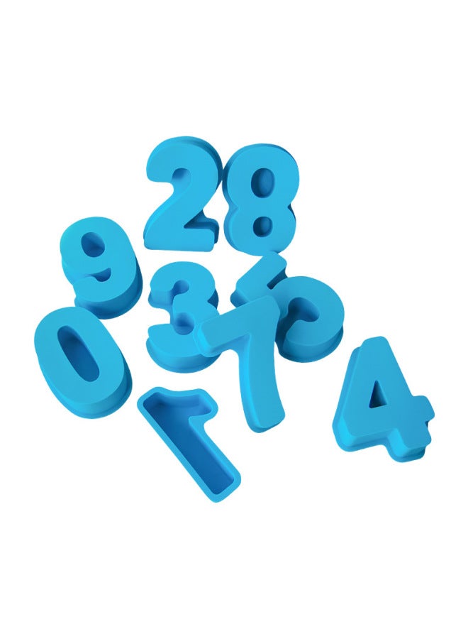 Exquisite Small Arabic Numbers Aromatherapy Candle Silicone Mold Food Grade High Temperature Baking Cake Mold-Specifications:Trumpet 1-Color:Blue - Image 2