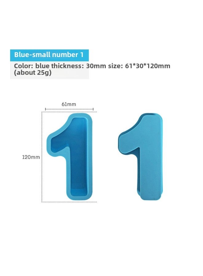 Exquisite Small Arabic Numbers Aromatherapy Candle Silicone Mold Food Grade High Temperature Baking Cake Mold-Specifications:Trumpet 1-Color:Blue - Image 1