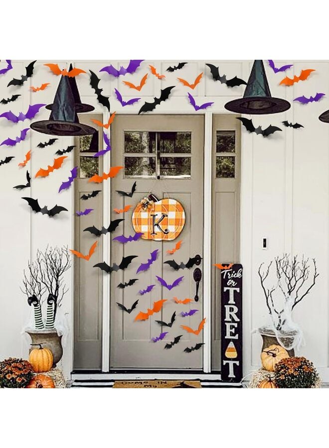 72 قطعة من ديكورات الخفافيش، ملصقات خفافيش، ديكورات جدارية ثلاثية الأبعاد مصنوعة من مادة البولي فينيل كلوريد، ديكورات جدارية داخلية وخارجية، ديكور منزلي للنافذة والباب - Image 5