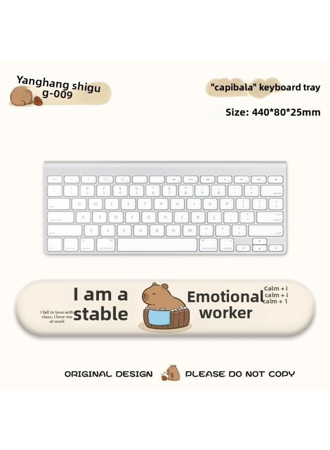 Emotional Stable Workers Kapibala Office Desktop Ornaments Two-piece Keyboard Hand-held Ins Mouse-Color:Large Size-Pattern:Emotional Stability-keyboard Tray  - Image 3