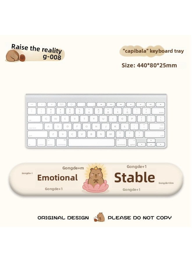 Emotional Stable Workers Kapibala Office Desktop Ornaments Two-piece Keyboard Hand-held Ins Mouse-Color:Large Size-Pattern:Emotional Stability-keyboard Tray  - Image 4