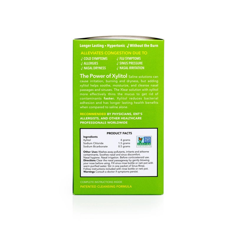 Xlear Natural Xylitol Sinus Rinse Refill, Neti Pot Saline Packets - Nose Cleaner for Fast Pressure and Congestion Relief, Works with Most Nasal Irrigation Systems, 50 Count (Pack of 2) - Image 2