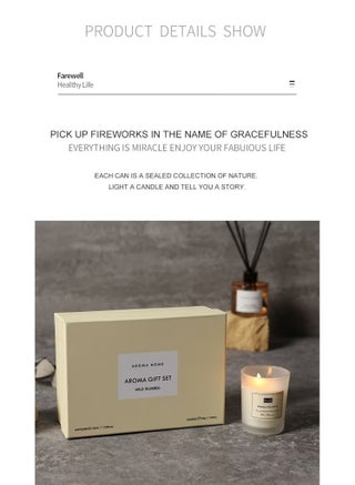 Aroma Home Scented Candle with 50 ML Diffuser Oil and 5 Reed Sticks Gift Box Set Perfect Design Perfect Gift for Home Decor Fashion (English Pear & Freesia) - view 3