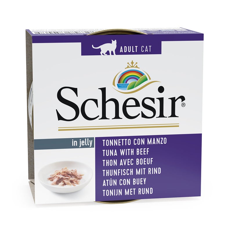 شيسر عبوة من لحم التونة مع جلي اللحم البقري للقطط من شيسر، 85 جرام
