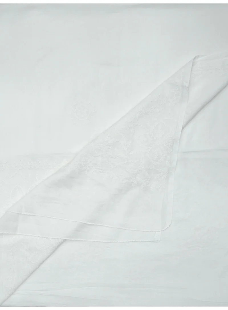 Alaya Chikankari Hand Embroidered Cotton Dupatta-AL4092