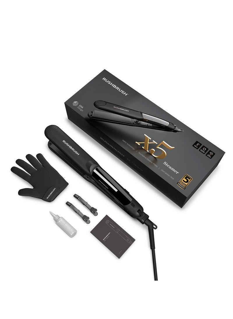 Rush Brush - X5 Steamer Black, Steamer , Tourmaline , 235C , 6 Heat Level , Nano tech - Image 1