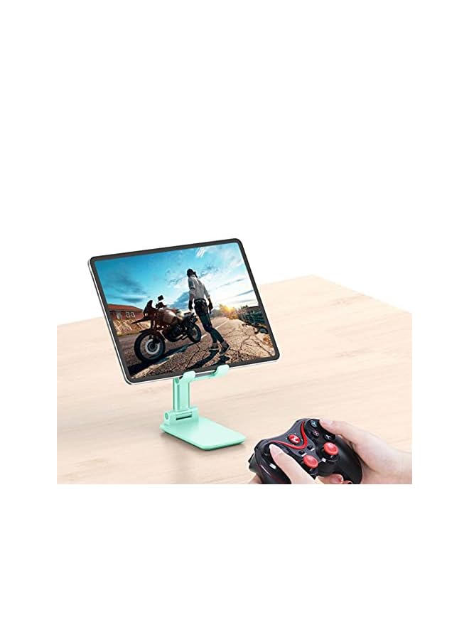 PROMASS Phone Stand, MIGZOE Foldable Phone Holder, Angle Height Adjustable Phone Stand for Desk, Compatible with All Mobile Phone and Most Tablets (Mint Green) - Image 2