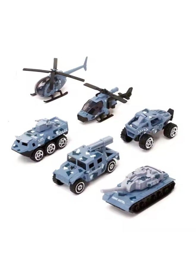 TOY GARDEN 1:64 Diecast Vehicle Model Set – Cars, Tank, Helicopter, Police & Fire Truck Toys with Trailers for Kids 