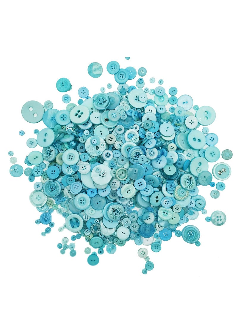 Excefore 1000 Pcs Turquoise Buttons for Crafts in Bulk Assorted Turquoise Craft Buttons Mixed Teal Button for Crafting Teal Craft Buttons  - Image 3
