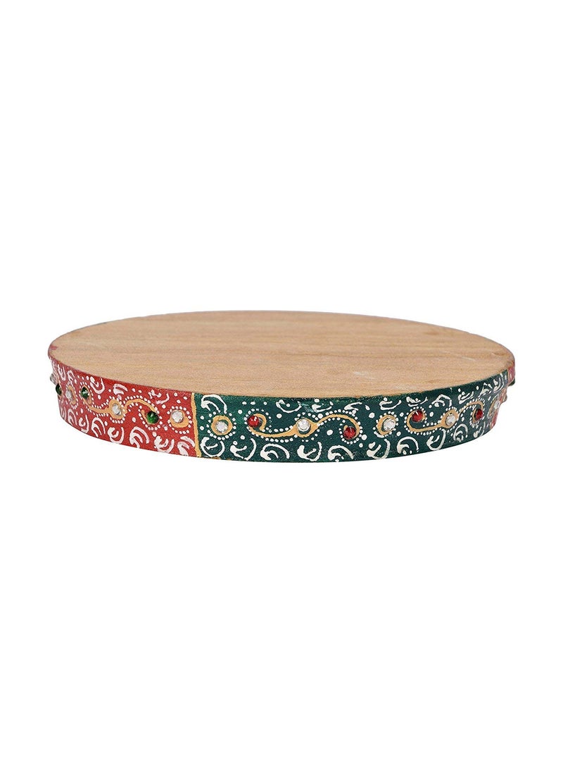 SAUDEEP INDIA Saudeep India Chandan PataStone Handpainted Sandalwood Pata Board  - Image 1