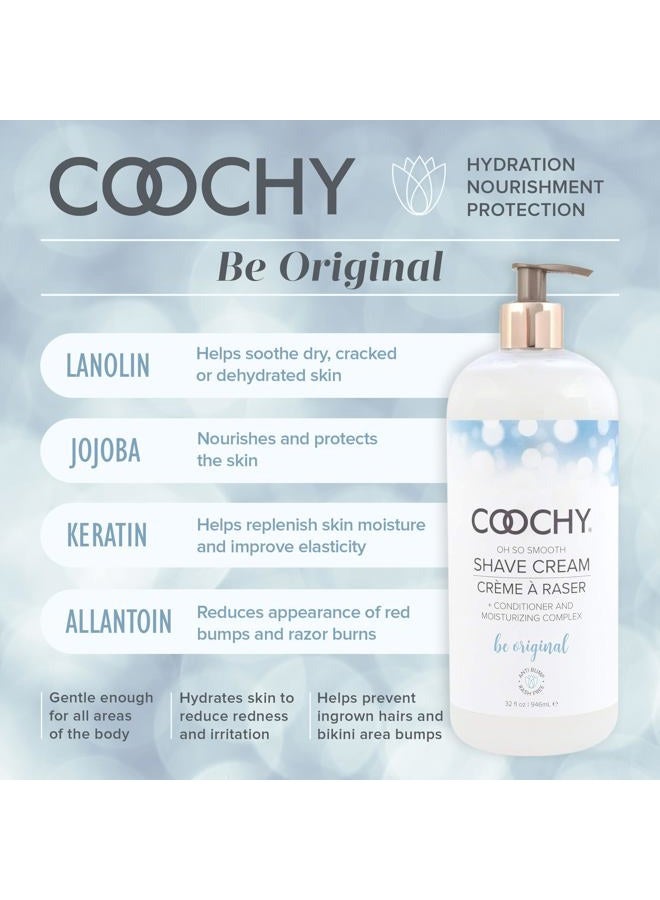 coochy Intimate Shaving Cream | Shave Conditioner & Moisturizer for Face & Body | Ideal for Sensitive Skin Care, Anti-Bump | Be Original, 32 oz - Image 3