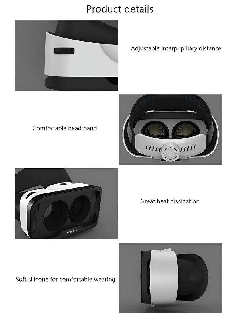 Generic - Golden VR Glasses with Bluetooth Support - Model MJ4-05 – with Remote Control and Gaming Controller - Compatible with Various Devices - Black Color - Image 1