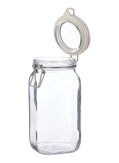 Clip Jar Big 78oz Glass Food Storage Jars with Airtight Clamp Lids, Air Tight 2300ml Clear Preserving Seal Wide Mouth Containers with Wire Clips Fastening Large Kitchen Canisters