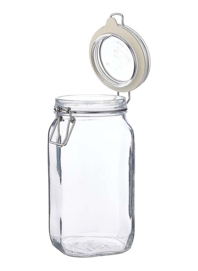 Mash - Clip Jar Big 78oz Glass Food Storage Jars with Airtight Clamp Lids, Air Tight 2300ml Clear Preserving Seal Wide Mouth Containers with Wire Clips Fastening Large Kitchen Canisters - Image 1
