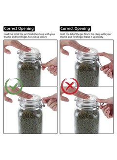 Mash Clip Jar Big 78oz Glass Food Storage Jars with Airtight Clamp Lids, Air Tight 2300ml Clear Preserving Seal Wide Mouth Containers with Wire Clips Fastening Large Kitchen Canisters  - Image 4