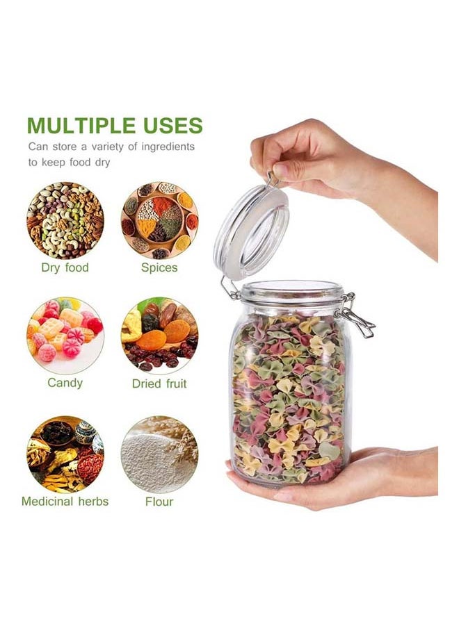 Mash - Clip Jar Big 78oz Glass Food Storage Jars with Airtight Clamp Lids, Air Tight 2300ml Clear Preserving Seal Wide Mouth Containers with Wire Clips Fastening Large Kitchen Canisters - Image 1