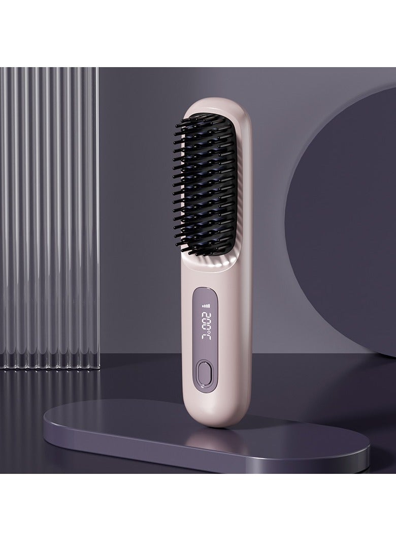 general Mini Ionic Straightening Comb – Travel-Friendly Straightener & Curler for Men/Women, Dual-Use Hair Styling Tool - Image 1