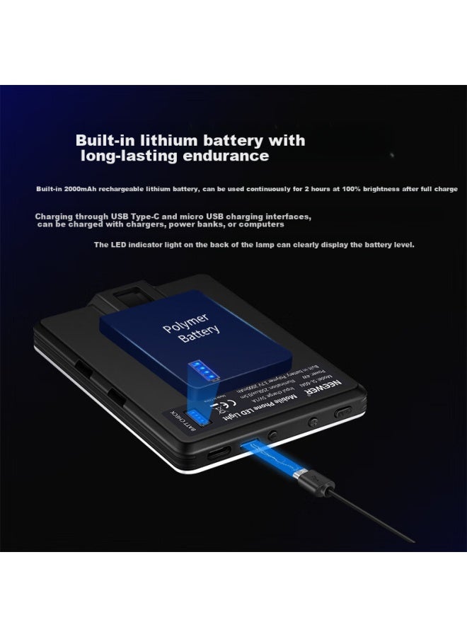 Neewer Neewer Nl-60Ai Led Fill Light For Smartphone Photography, Portable Light With Battery, Phone Clamp, Outdoor Light For Selfies, Video, Vlog, Desktop Computer Lighting For Live Broadcast - Image 4