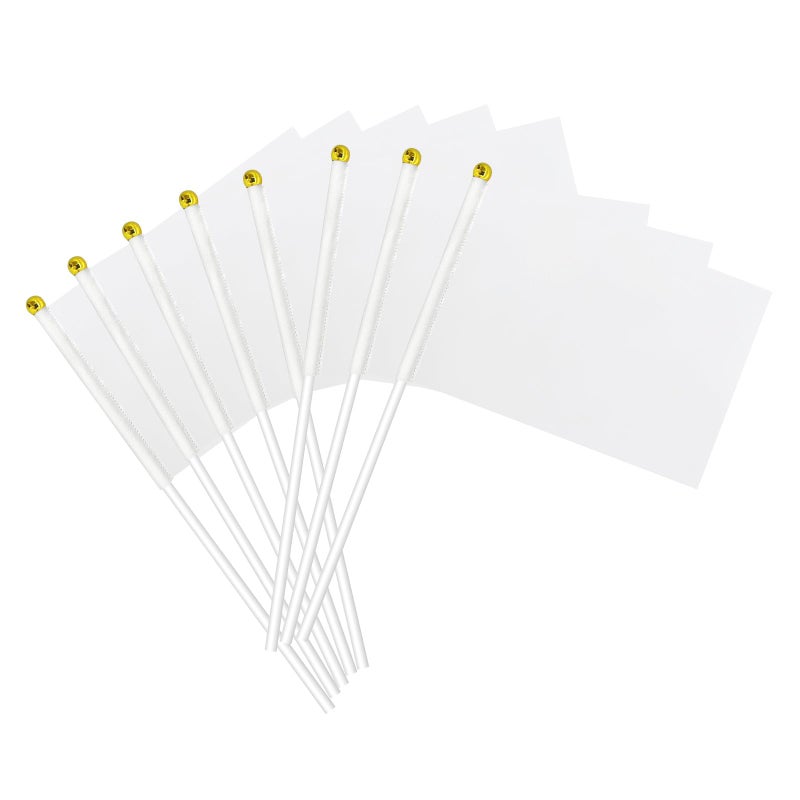 mflagperft White Flag, White Blank Flags to Decorate Mini Small Flags on Sticks for Crafts, DIY Projects, Parties Decor, and Custom Flag Making - Image 1