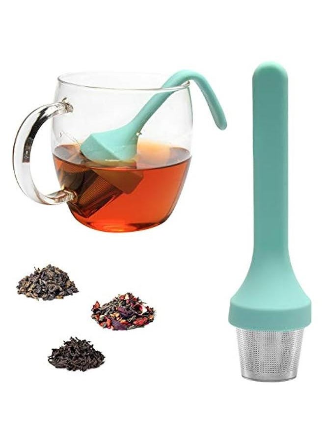 Generic Tea Infuser, Extra Fine Mesh Tea Cup Filter Silicone Handle Stainless Steel Tea Strainer Loose Tea Steeper for Loose Leaf Tea or Herbal Tea  - Image 1