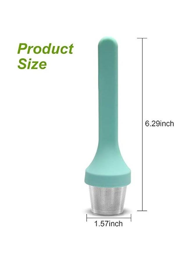Generic Tea Infuser, Extra Fine Mesh Tea Cup Filter Silicone Handle Stainless Steel Tea Strainer Loose Tea Steeper for Loose Leaf Tea or Herbal Tea  - Image 2