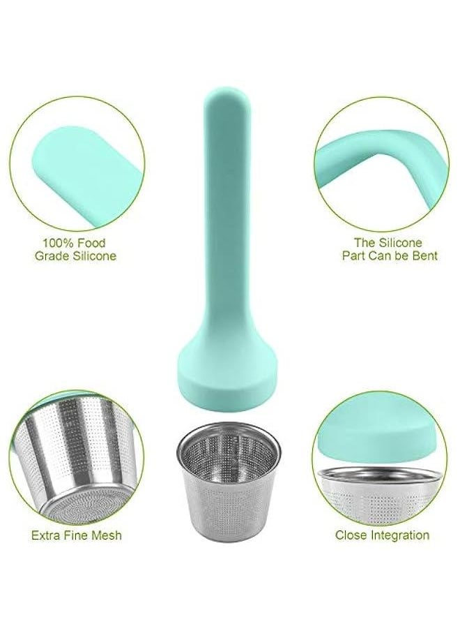 Generic Tea Infuser, Extra Fine Mesh Tea Cup Filter Silicone Handle Stainless Steel Tea Strainer Loose Tea Steeper for Loose Leaf Tea or Herbal Tea  - Image 3