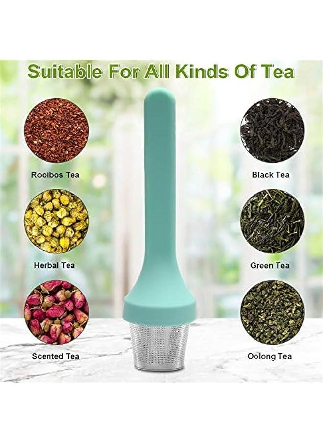 Generic Tea Infuser, Extra Fine Mesh Tea Cup Filter Silicone Handle Stainless Steel Tea Strainer Loose Tea Steeper for Loose Leaf Tea or Herbal Tea  - Image 4