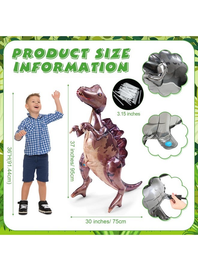 Vinsot 8 Pack 39" Giant Inflatable Dinosaur Toy for Birthday Party Decorations 3D Dinosaur Balloons Self Standing Dino Aluminum Foil Balloons for Garden Jungle Party Gift Photo Prop Supplies(Classic) - Image 2