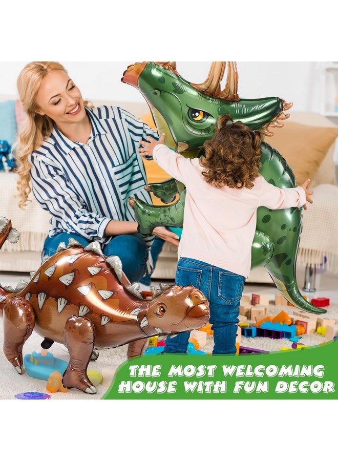Vinsot 8 Pack 39" Giant Inflatable Dinosaur Toy for Birthday Party Decorations 3D Dinosaur Balloons Self Standing Dino Aluminum Foil Balloons for Garden Jungle Party Gift Photo Prop Supplies(Classic) - Image 4