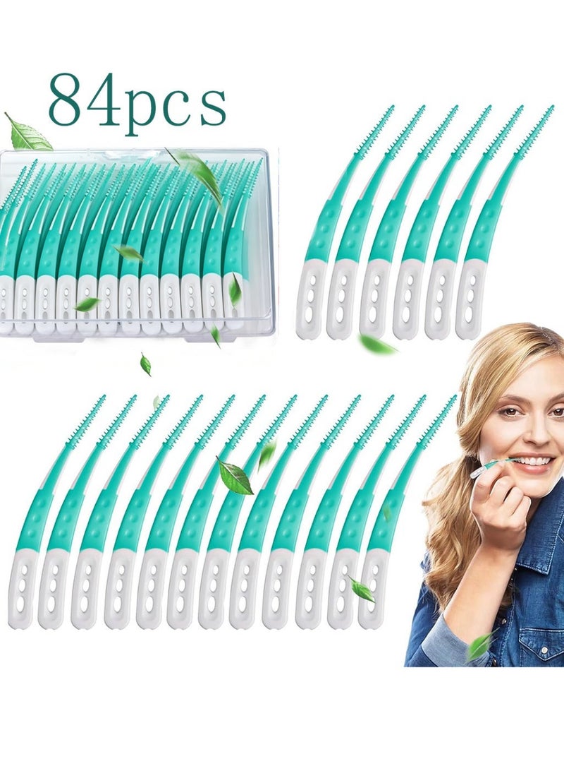 Bincoo 84-Piece Interdental Tooth Flossing Head Oral Dental Hygiene Brush, Dental Floss Toothpick Braces Brush Tooth Cleaning Tool Care Tool - Image 1