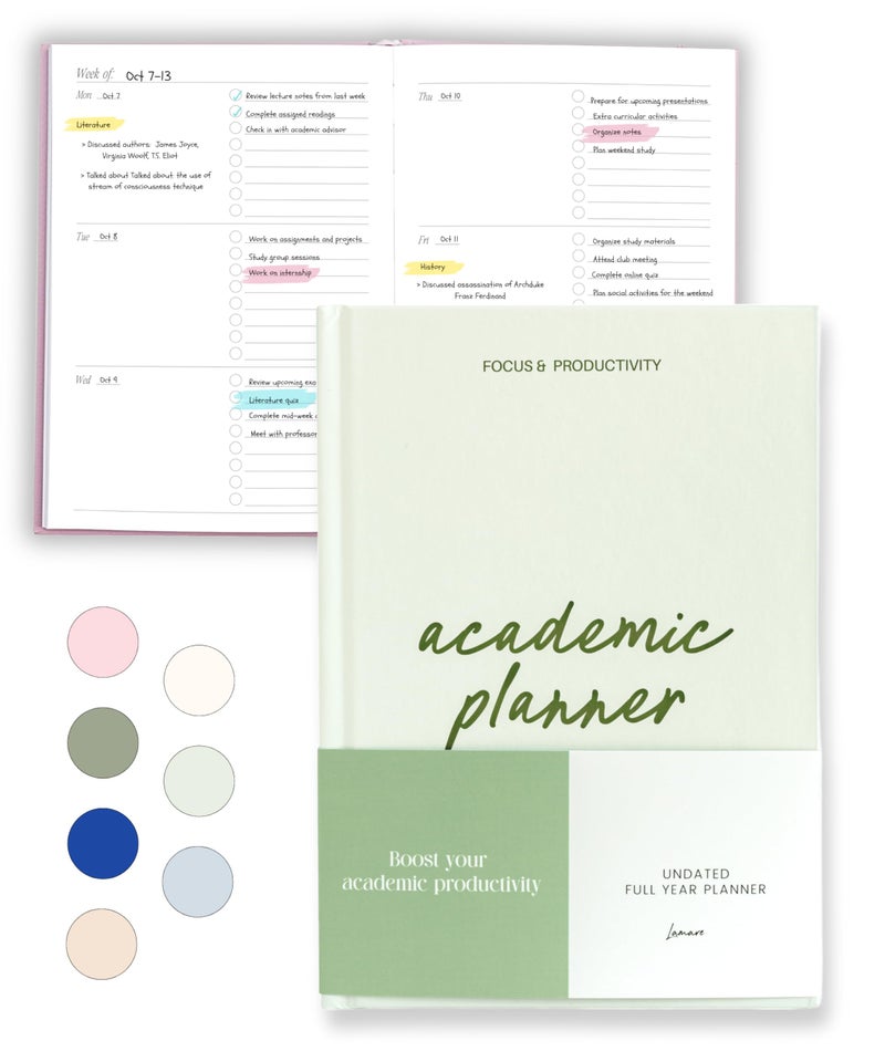 Lamare Academic Planner 2026 College Essentials â€“ Undated Weekly College Student Planner for Homeschool, High School, College & Nursing Students - Image 1