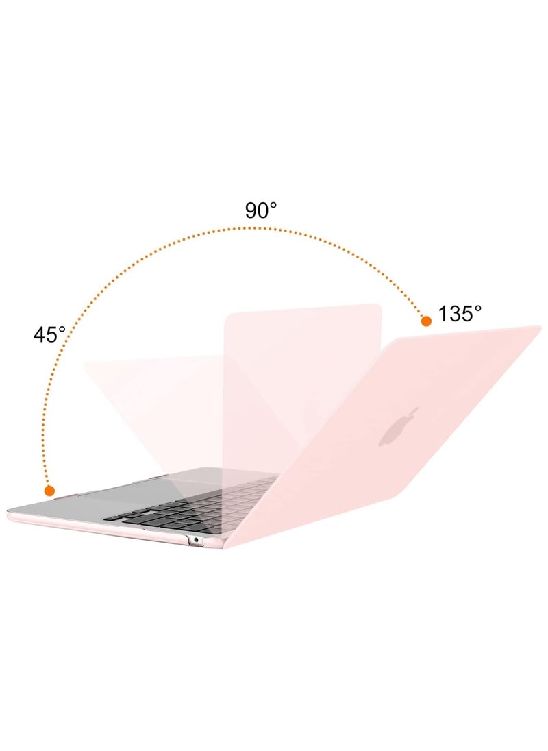 Generic - Compatible with MacBook Air 13.6 inch Case 2024 2023 2022 Release M3 A3113 M2 A2681 with Liquid Retina Display & Touch ID, Protective Plastic Hard Shell Case Cover, Chalk Pink - Image 1