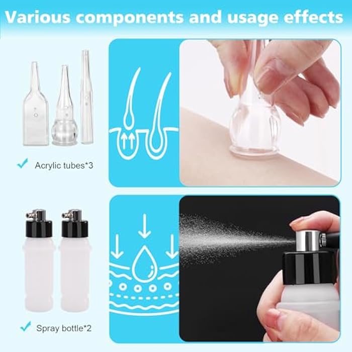 mcwdoit 3 in 1 Diamond Micro DermaBrasion Machine, Mcwdoit Professional Dermabrasion Facial Skin Care Device with Wand, Spray Bottle and Vacuum Glass Tube for Personal Home Beauty Salon Use - Image 4