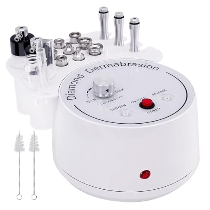 mcwdoit 3 in 1 Diamond Micro DermaBrasion Machine, Mcwdoit Professional Dermabrasion Facial Skin Care Device with Wand, Spray Bottle and Vacuum Glass Tube for Personal Home Beauty Salon Use - Image 1