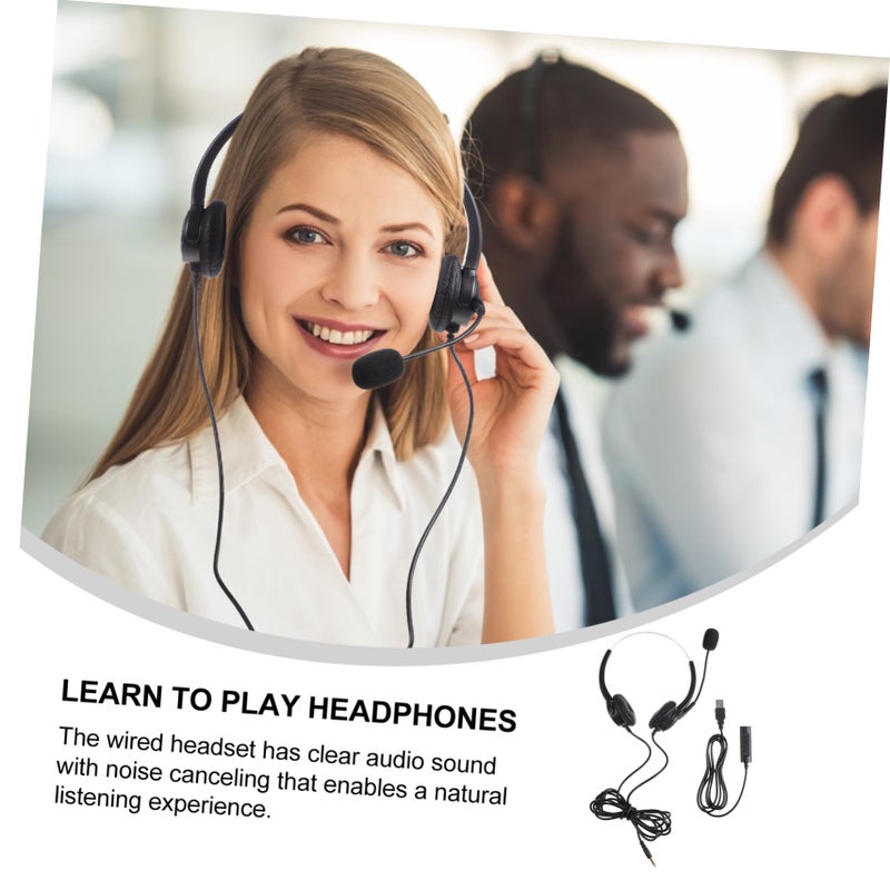 USB Headphones with Rotating Microphone for School Podcast Gaming Comfortable No Driver Needed - Image 5