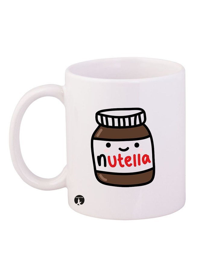 RYN Nutella Drawing Printed Mug White/Brown/Red 11ounce