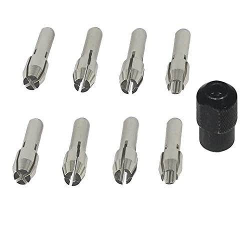 Luo ke 9Pcs Quickly Changed Rotary Collet Set Clamping Nut Fits For Dremel - Image 1