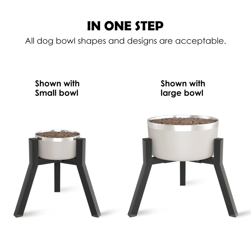 TIDANT Dog Bowl Stand for Medium Large Dogs, Adjustable Width Elevated Dog Bowls 7-10.6", Raised Dog Food Water Bowls, 11 inch Tall Single Holder, Black,Bowl Not Included - Image 5