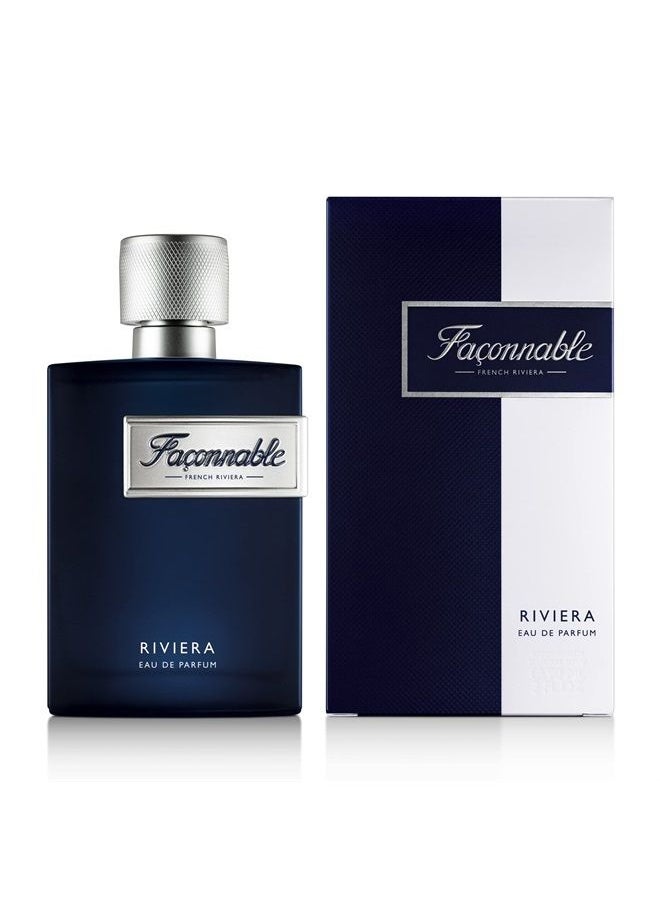 Faconnable - Riviera Eau de Parfum for Men, Woody & Aromatic scent, 3 Fl Oz - Image 1