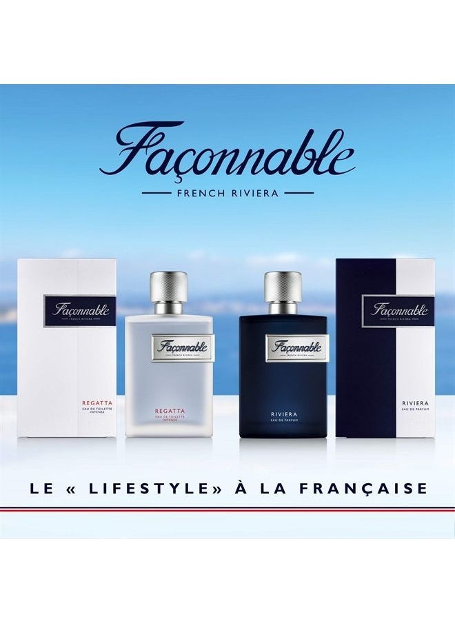 Faconnable - Riviera Eau de Parfum for Men, Woody & Aromatic scent, 3 Fl Oz - Image 1