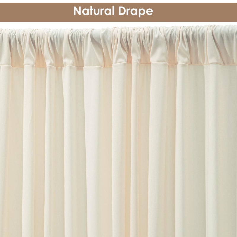 ESGOTBME 20x10ft Wrinkle Free Ivory Backdrop Curtain for Parties Soft Fabric Drapes Wedding Ivory Curtain Backdrop for Birthday Party Decorations Background for Photography 5x10ft,4 Panels - Image 5