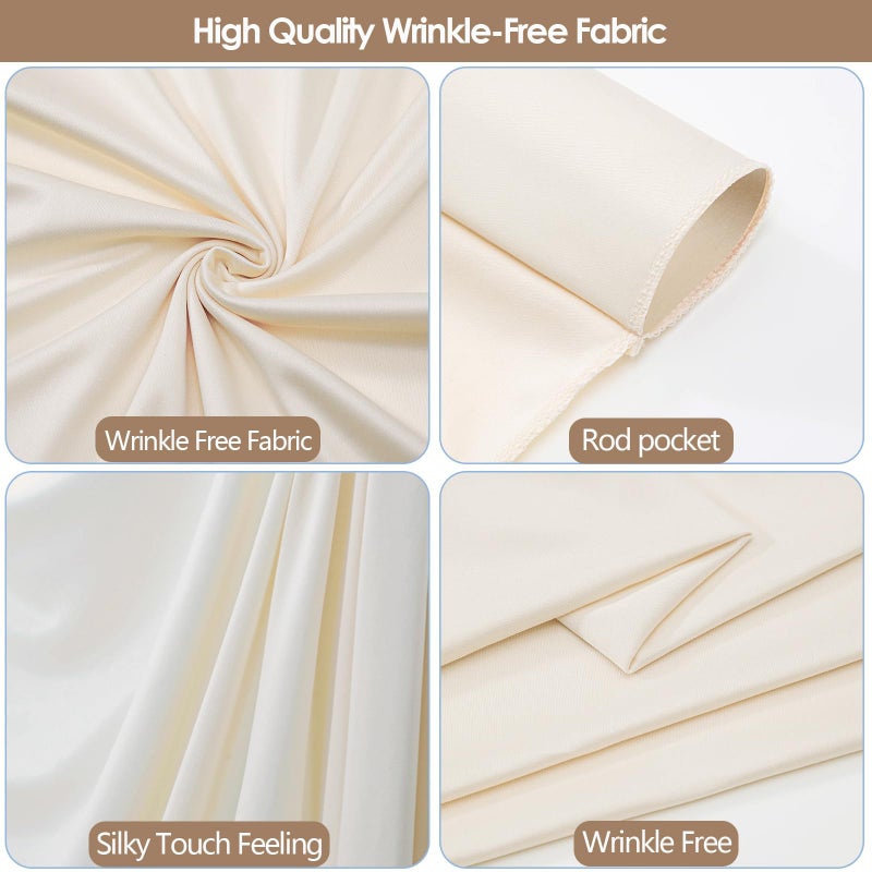 ESGOTBME 20x10ft Wrinkle Free Ivory Backdrop Curtain for Parties Soft Fabric Drapes Wedding Ivory Curtain Backdrop for Birthday Party Decorations Background for Photography 5x10ft,4 Panels - Image 4