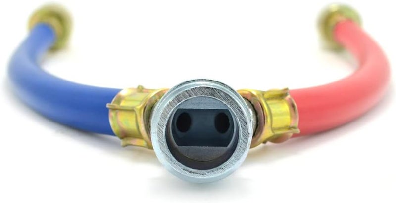 TT FLEX Rubber Washing Machine Y Mixer Hose Connector, Hot and Cold Color Coded, 3/4" Fittings, 1 ft (12") Length - Image 4